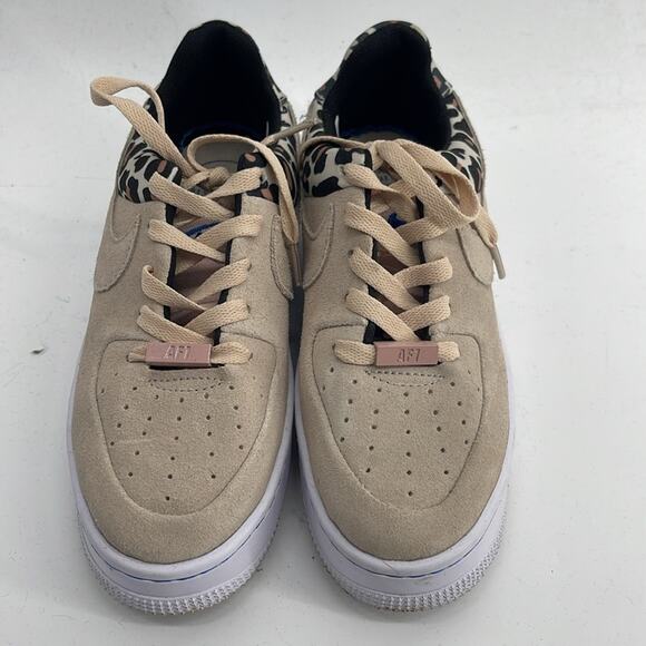 Nike Air Force One Sage Low platform suede leopard print sneakers sz 6.5 - Picture 5 of 6